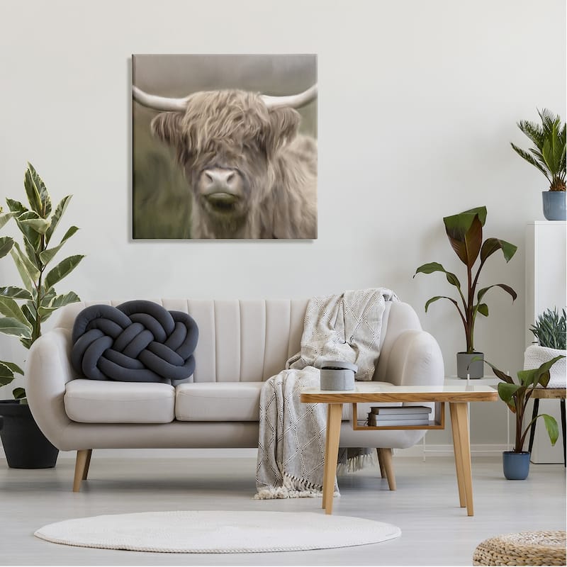 Stupell Soft Highland Cow Canvas Wall Art Design by Kim Allen