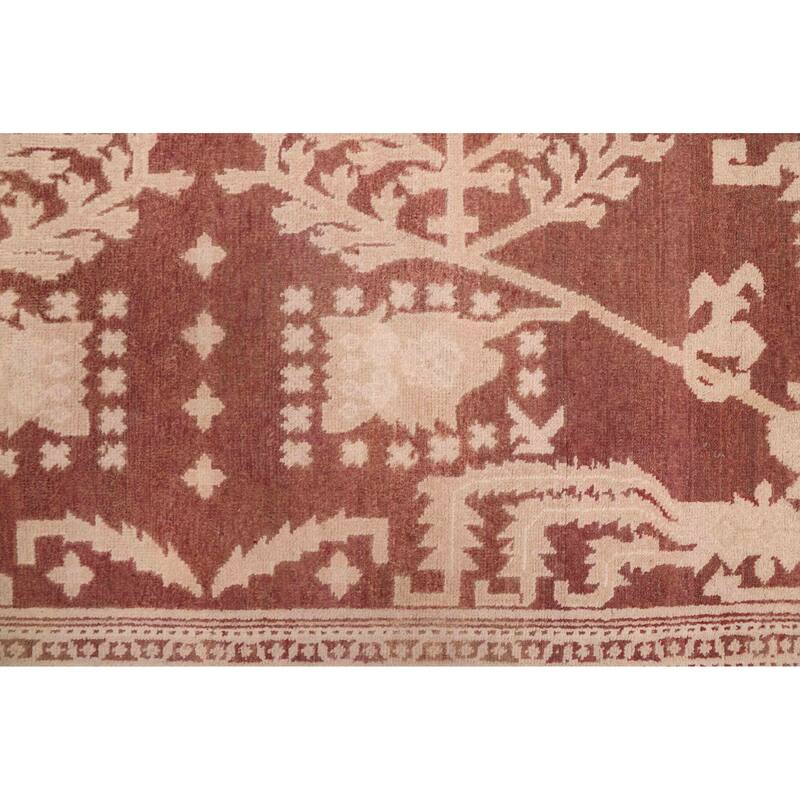 ECARPETGALLERY Hand-knotted Peshawar Oushak Dark Red Wool Rug - 8'2 x 10'3