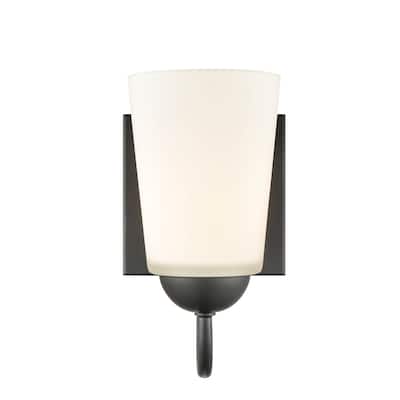 Millennium Lighting Ivey Lake 1 Light Metal Wall Sconce in Multiple Finishes with Frost Glass Shade