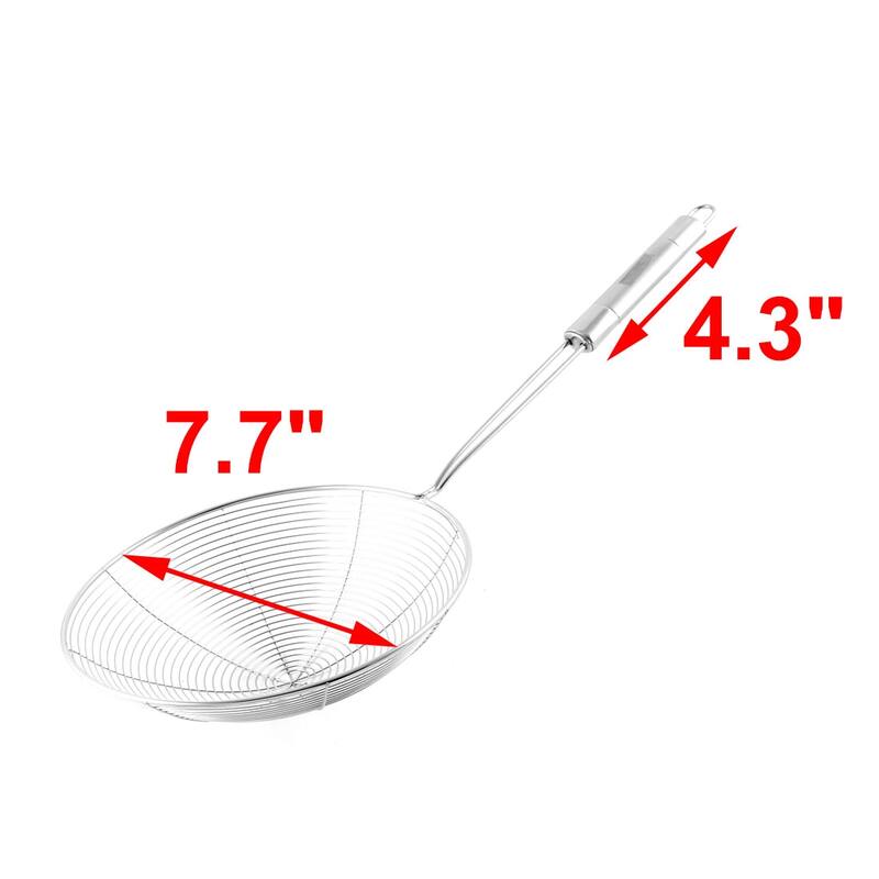 Restaurant Kitchen Stainless Steel Mesh Skimmer Strainer Ladle 19.5cm Dia