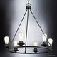 preview thumbnail 3 of 5, Luxury Industrial Chic Chandelier, 27.5"H x 28"W, with Vintage Style, Charcoal Finish by Urban Ambiance