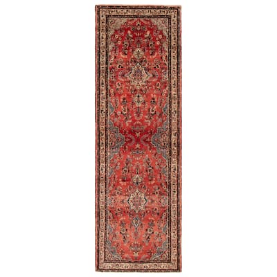 ECARPETGALLERY Hand-knotted Andelz Red Wool Rug - 3'3 x 10'3