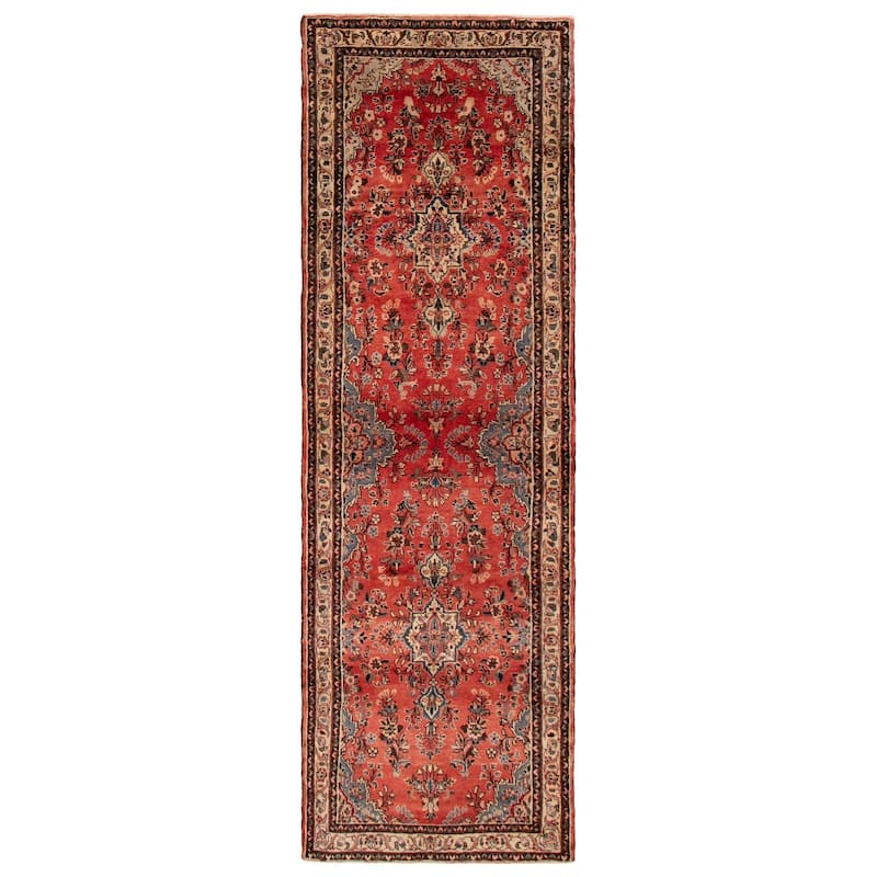 ECARPETGALLERY Hand-knotted Andelz Red Wool Rug - 3'3 x 10'3 - Red - 3'3 x 10'3