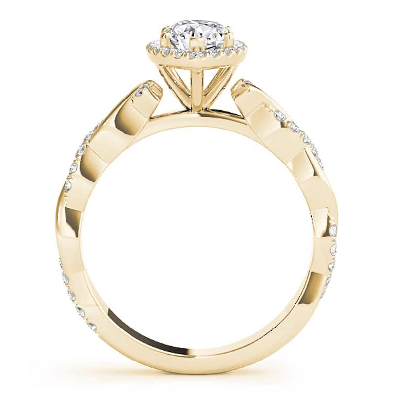 Auriya 14k Yellow Gold Lab Grown Marquise Diamond Halo Engagement Ring 0.50 to 5.00 ct. tw. (F-G VS)