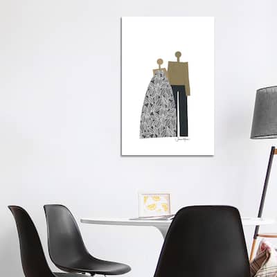 iCanvas "African American Couple In Black & White" by LouLouArtStudio Canvas Print