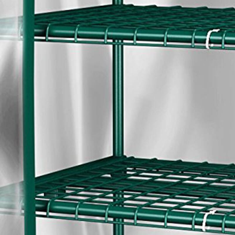4 Tier Mini Greenhouse - Portable Greenhouse with Locking Wheels and PVC Cover for Indoor or Outdoor by Home-Complete