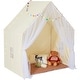 preview thumbnail 5 of 10, Yurt Style Kids Tent with Floor Mat and Light for Toddlers - 52 x 36.2 x 60.2 in
