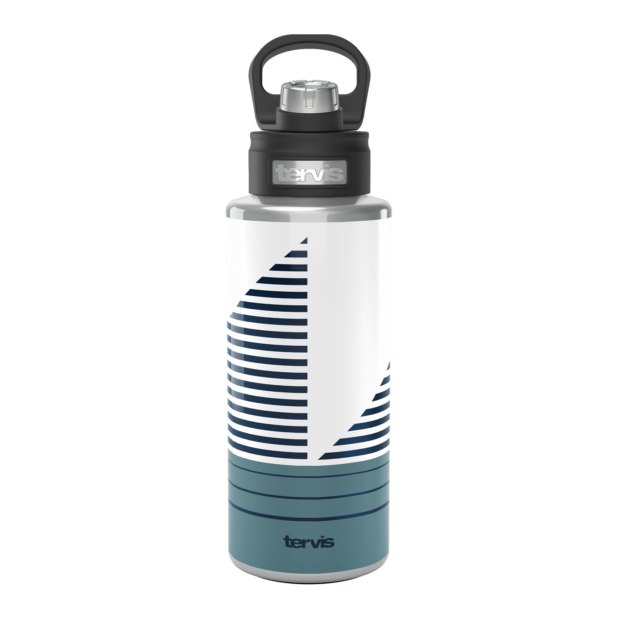 Tervis Trade Winds Collection Navy Salt Stripe Triple Walled Insulated Travel Tumbler, Stainless Steel - 32oz Wide Mouth Bottle