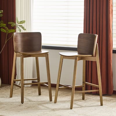 Wood Barstool Side Chair Set of 2