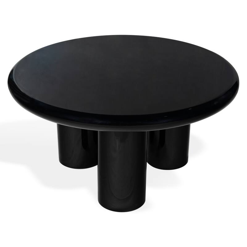 SAFAVIEH Couture Lollita Round Concrete Coffee Table - 35"W x 35"D x 18"H - Black