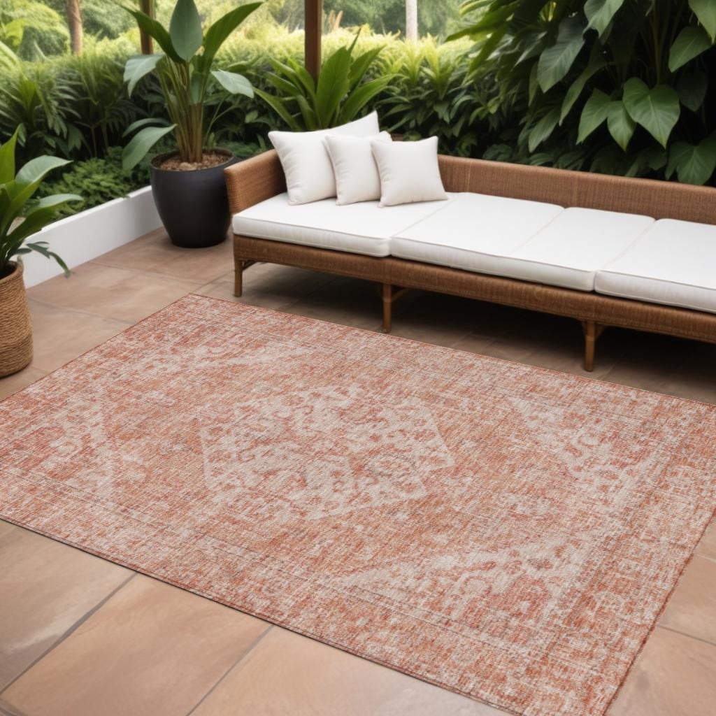 HomeRoots Oriental Traditional Rectangle Outdoor Rug