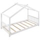 preview thumbnail 4 of 8, Twin Size House Bed with Roof Design, Pine Wood Frame, Easy Assembly, White