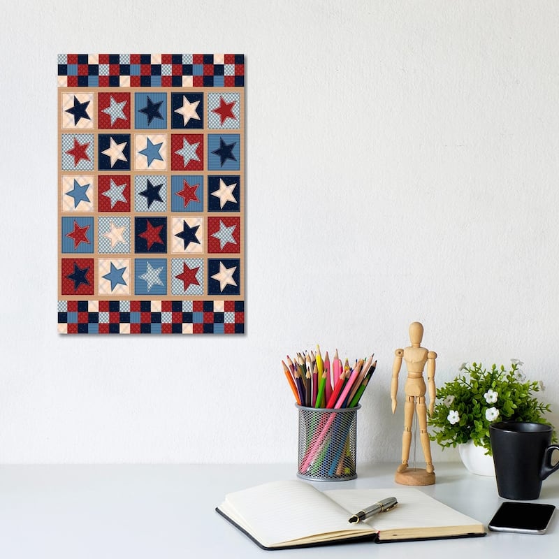 iCanvas "Americana Patriotic Patches II" by Gail Veillette Canvas Print - 12x8x0.75