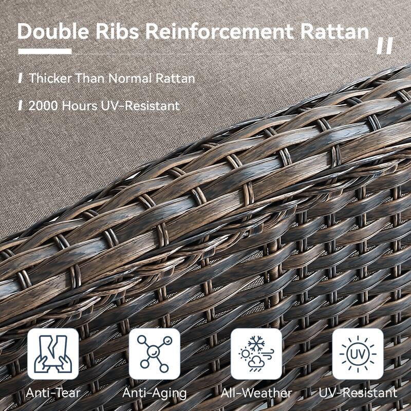 Gymojoy Stylish High Back Outdoor Wicker Dining Chairs Set of 2