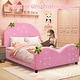 preview thumbnail 11 of 9, Costway Kids Children Upholstered Platform Toddler Bed Bedroom