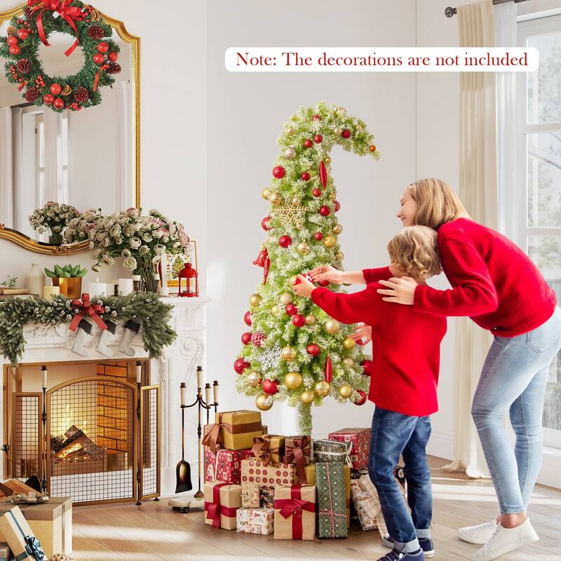 Gymax Whimsical Christmas Tree Pre-Lit Artificial Holiday Tree w/