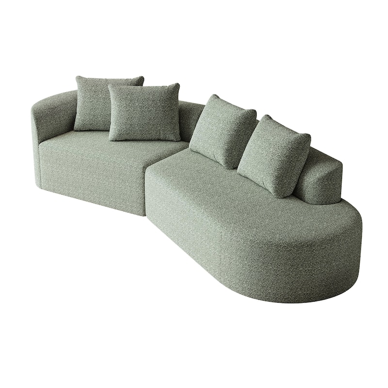 GDFStudio - Thalric Chenille 4-Seater Oversized Sectional Sofa with Pillows