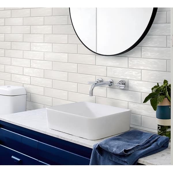 slide 2 of 4, Apollo Tile White 2.58-in. x 8-in. Polished Ceramic Subway Tile (5.38 Sq ft/case)