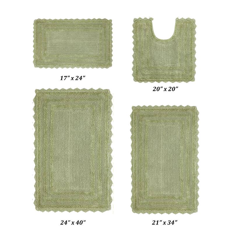 Better Trends Bath Rugs Set 100% Cotton Soft & Water Absorbent Tufted Bathroom Rug for Shower, Sink Bath Mats Lilly Crochet