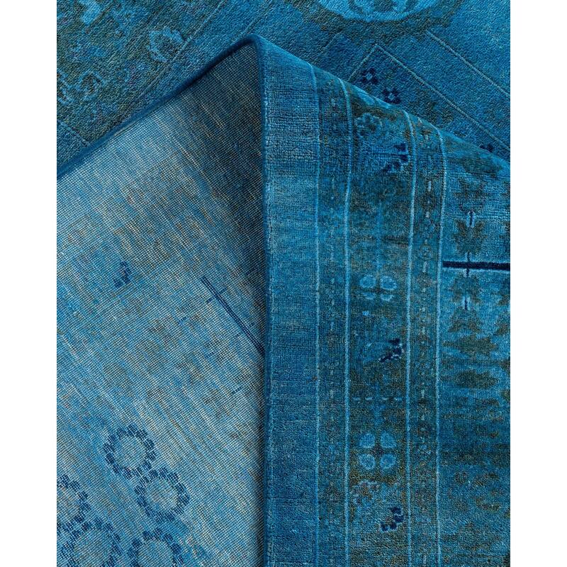 Fine Vibrance One-of-a-Kind Hand-Knotted Area Rug - Blue, 8' 2" x 10' 5" - 8' 2" x 10' 5"