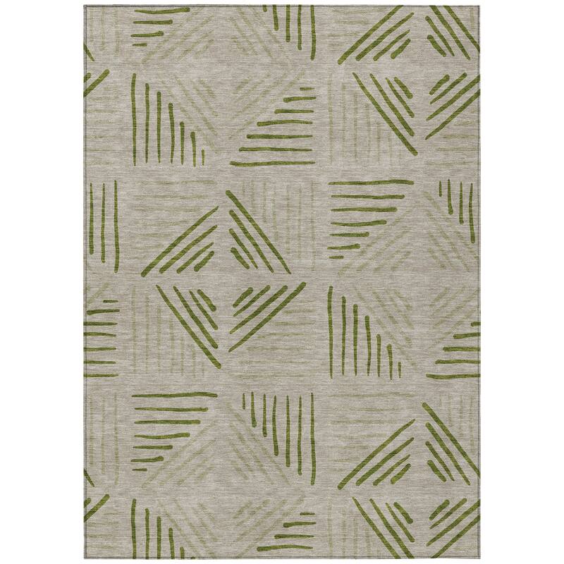 Machine Washable Indoor/ Outdoor Geo Dia Chantille Rug