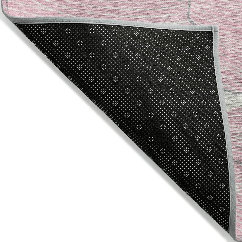 Machine Washable Indoor/ Outdoor Abstract Crackle Chantille Rug