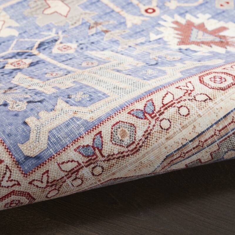Lehap Power Loomed Distressed Non Skid Stain Resistant Low Pile Area Rug By HomeRoots - 84' X '60' X '0.2