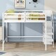 preview thumbnail 3 of 10, Full Size Loft Bed with Built-in Storage Wardrobe and Staircase, White