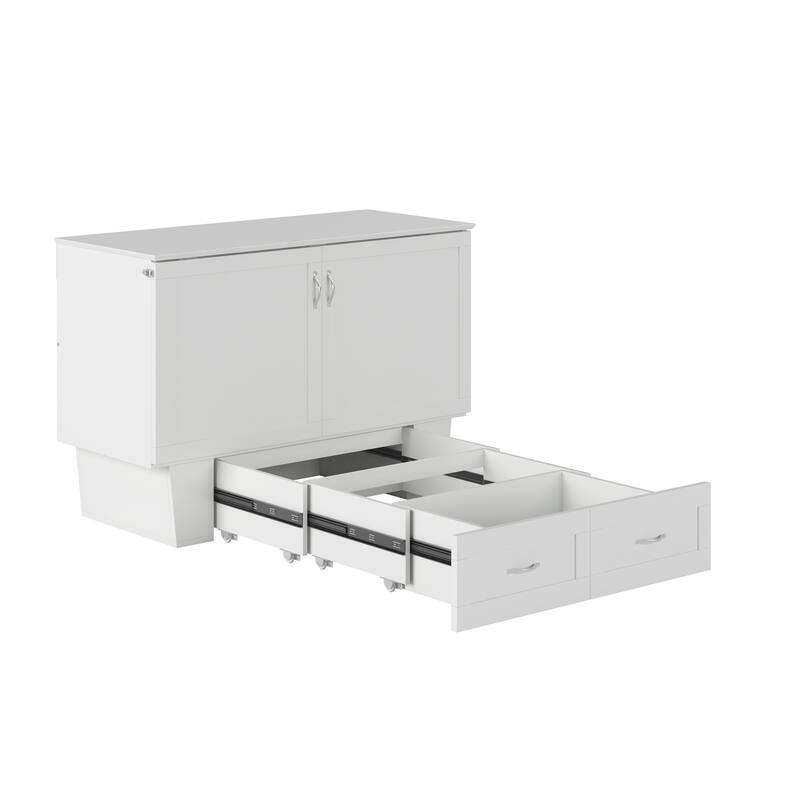 Monroe Full Murphy Bed Chest with 6" Memory Foam Mattress