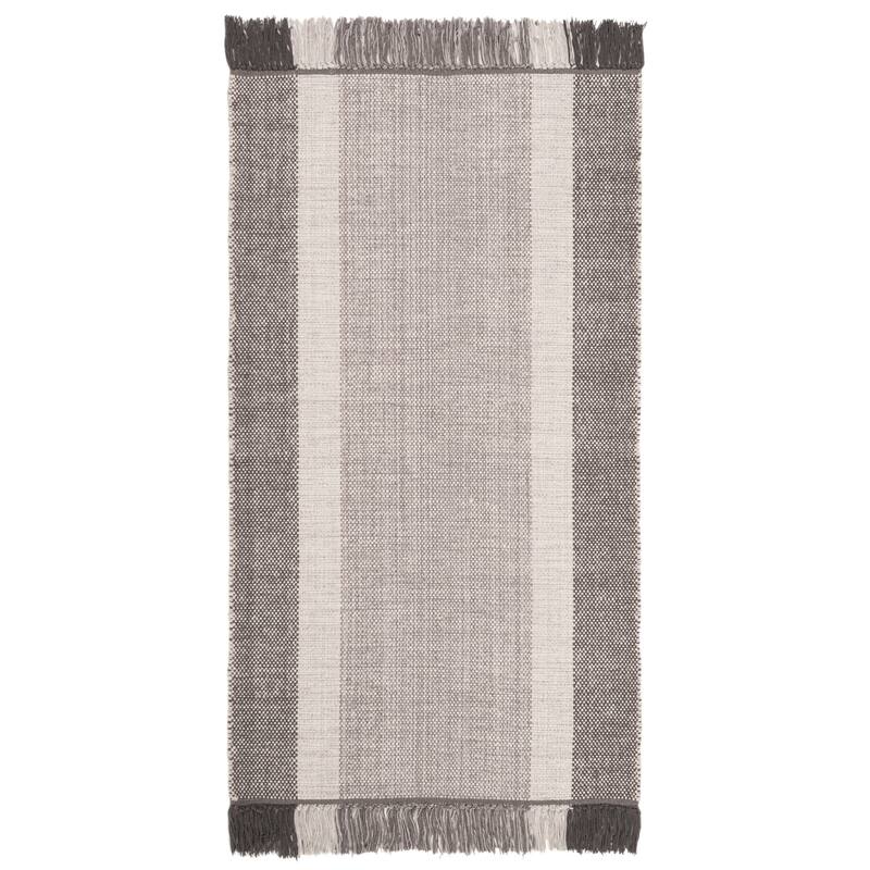 SAFAVIEH Flatweave Montauk Yurdagul Fringed Cotton Area Rug - 2'3" x 4' - Ivory/Grey