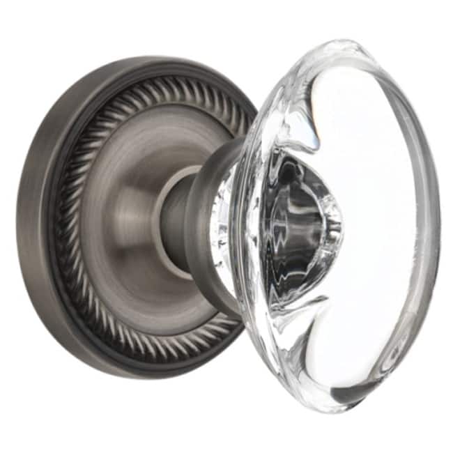 Nostalgic Warehouse Oval Clear Crystal Solid Brass Single Dummy Door