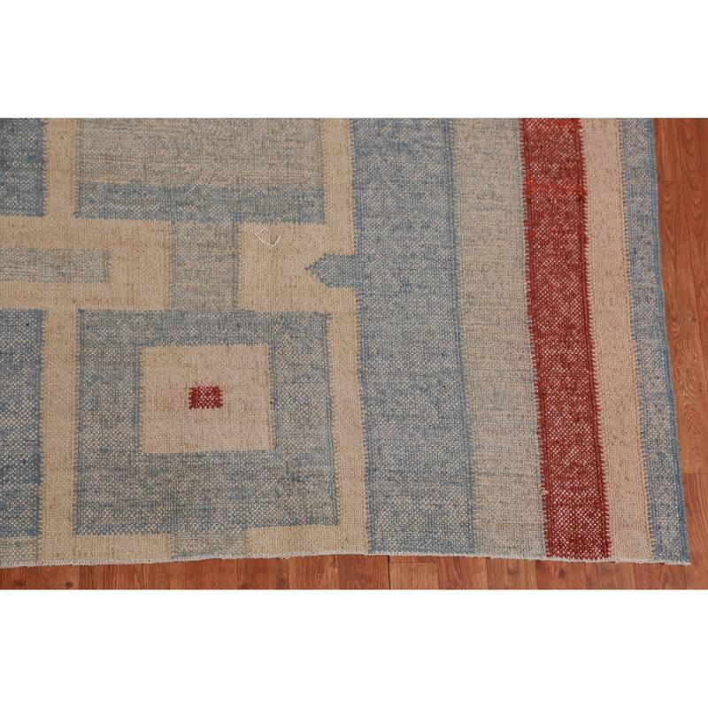 Hand Woven Oriental 100% Jute Carpet Southwestern Modern Multi-Colored Kilim Area Rug - 10' 0'' X 8' 7''
