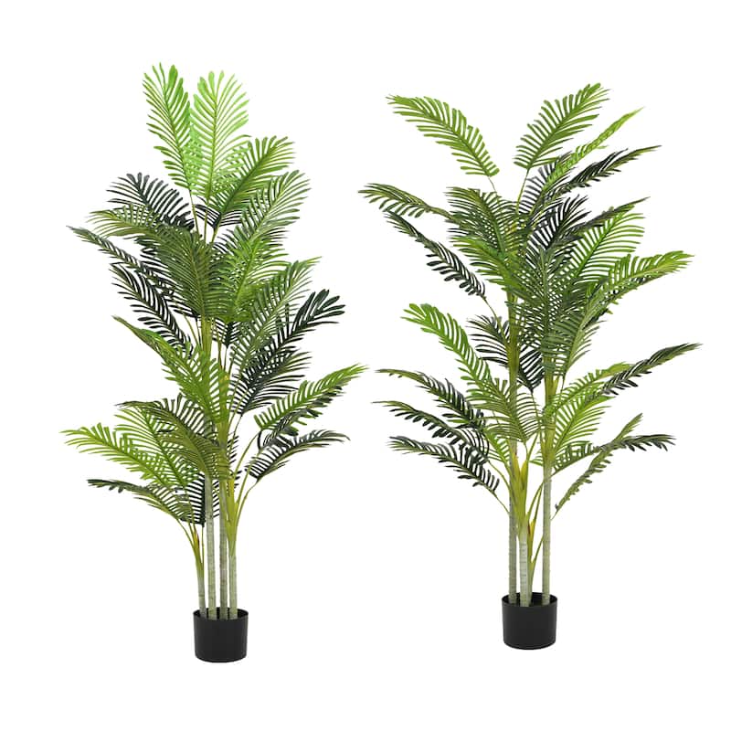 Christopher Knight Home - Del Mar 78.5" Artificial Palm Tree Set with Pots, 2-Piece Indoor or Outdoor Décor - PE