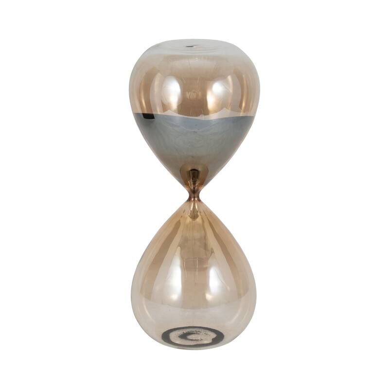 Sagebrook Home Glass Amber Hourglass, Elegant Decorative Objects