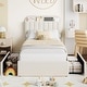 preview thumbnail 23 of 43, Bed Frame for Kids, Upholstered Platform Bed for Boys with 2 Flexible Drawers