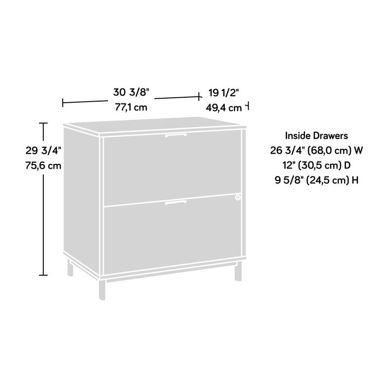 Wood Lateral File with Contemporary Style, Acacia