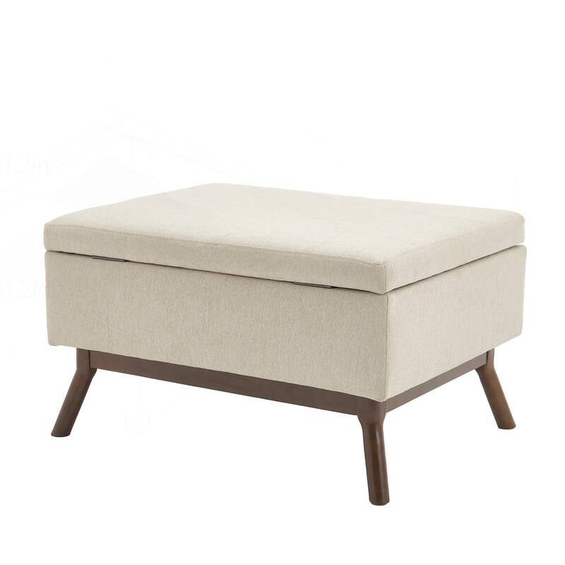 Versatile Mid-century Modern Storage Ottoman for Various Rooms and Purposes