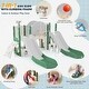 preview thumbnail 20 of 43, 7 in 1 Toddler Slide Playset, Kids Climbers Playground with Double Slides, Arch Tunnel, Ring Toss and Basketball Hoop