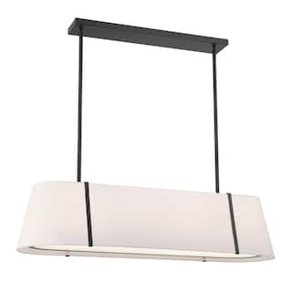 Fulton 4 Light Black Linear Oval Chandelier