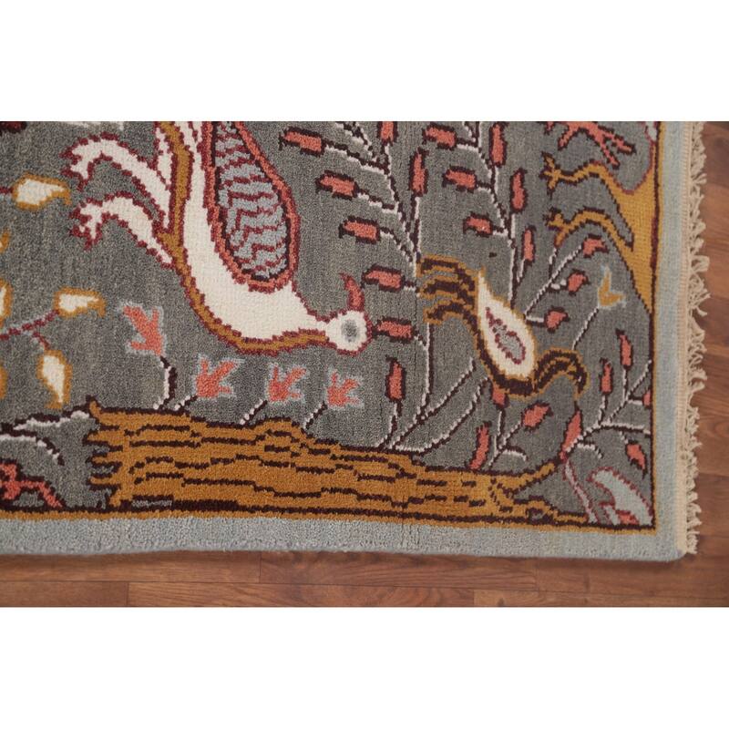 Animal Pictorial Ziegler Accent Rug Handmade Oriental Wool Carpet - 2'6"x 6'0"