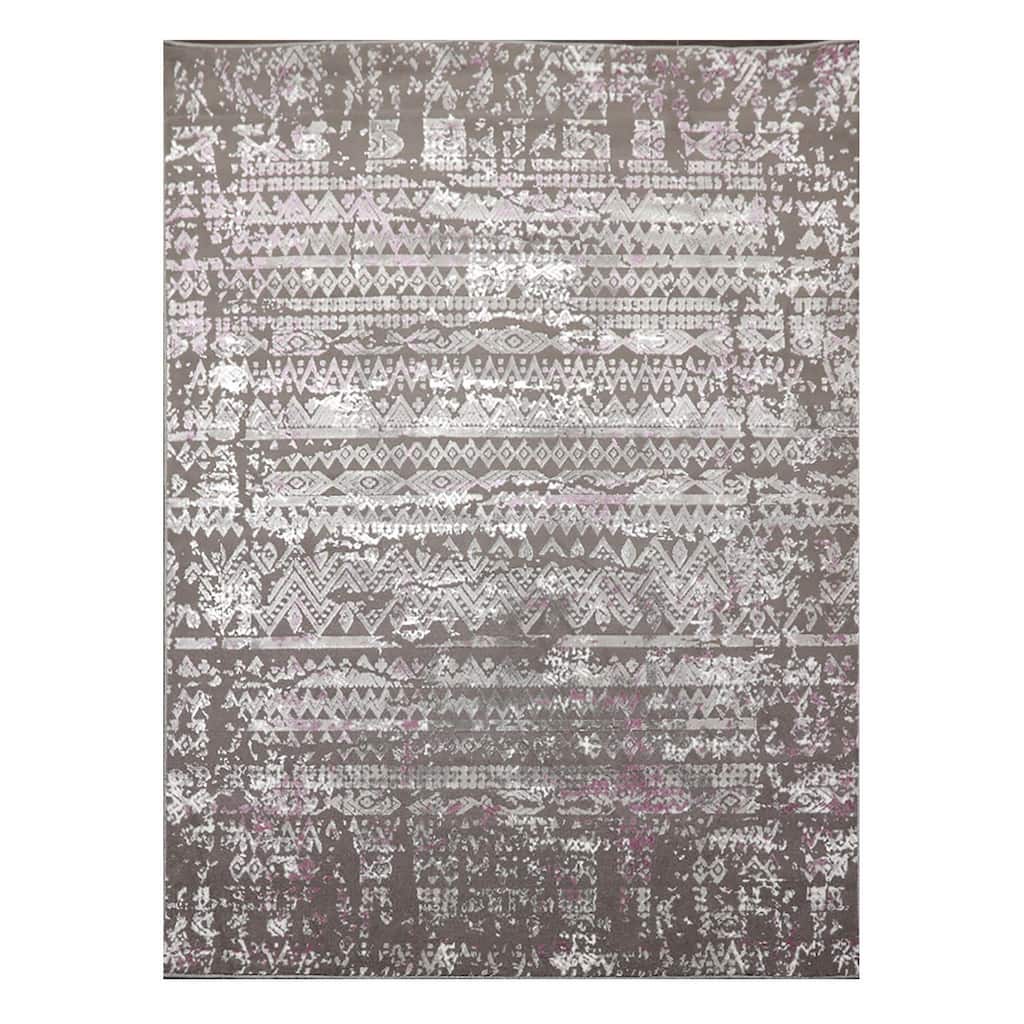Persian Premium-B Modern & Contemporary Oriental Area Rug Gray,Silver Color