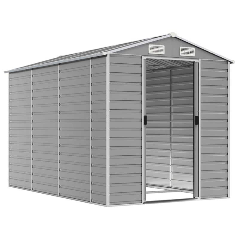 vidaXL Garden Shed Metal Outdoor Storage Shed Anthracite Galvanized Steel