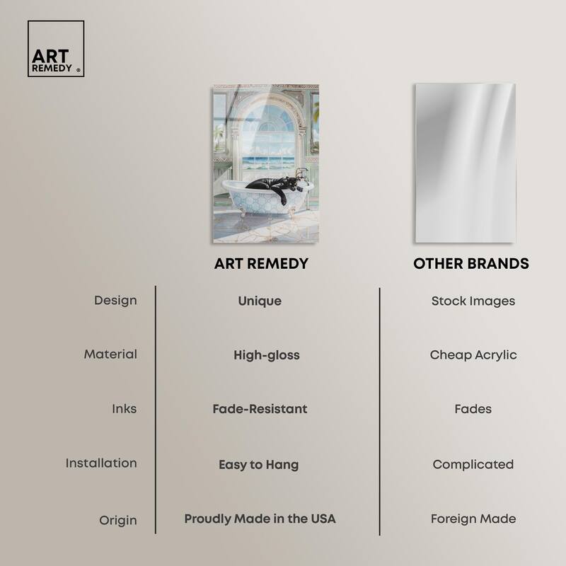 Panther Arch Bathroom Glam Acrylic by Art Remedy, Ready to Hang