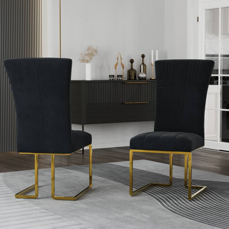Luxury Dining Table Set with PU Leather Dining Chairs