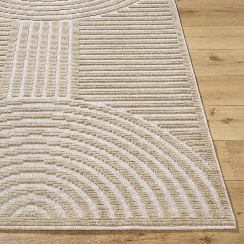 Livabliss Remi Mod Stripe Machine Washable Area Rug
