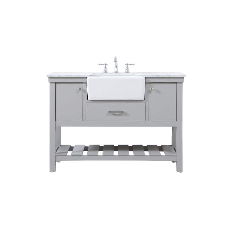 Elegant Lighting VF60148 Clement 48" Free Standing Single Basin Vanity - Grey - Painted