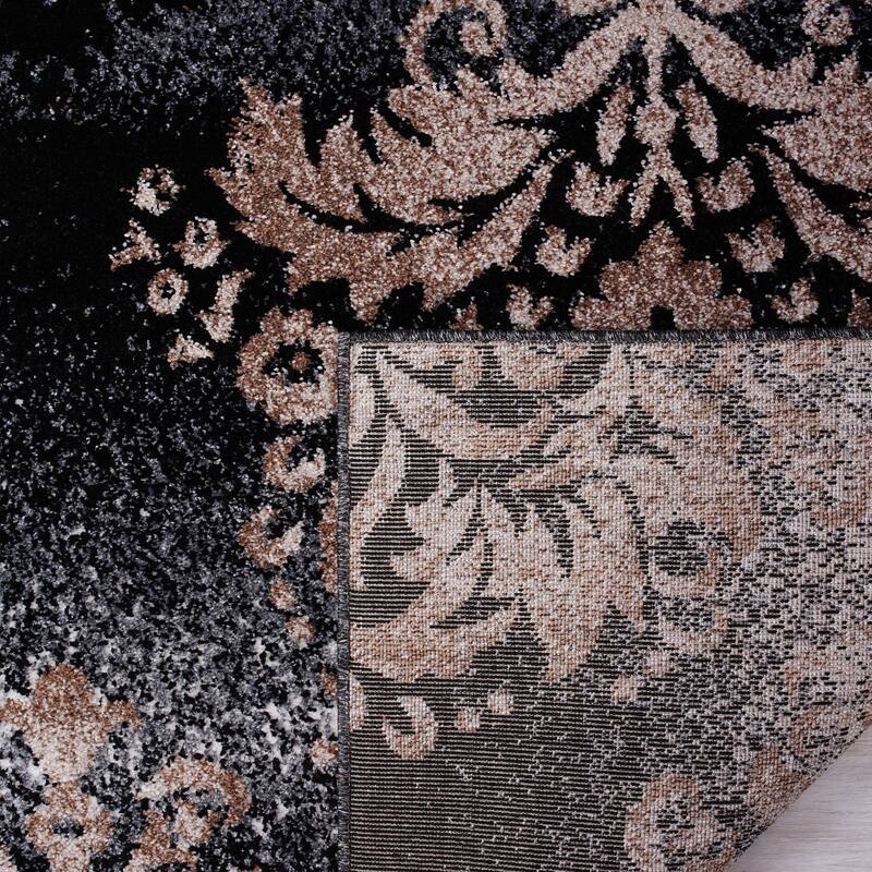 Sofia Black/Gold Polypropylene Area Rug