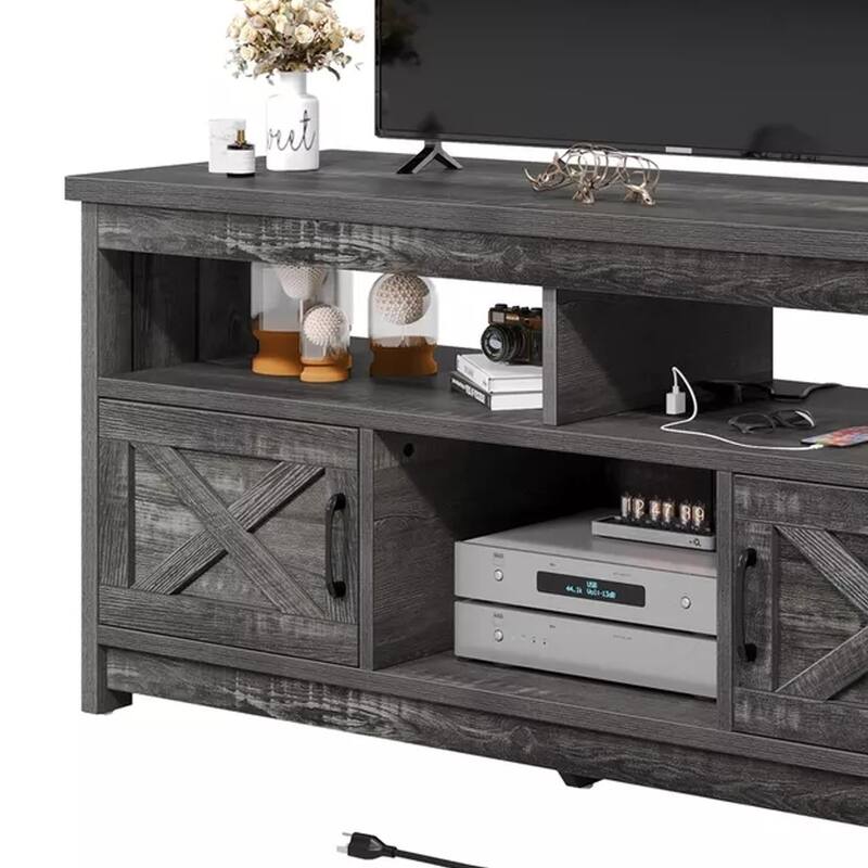 TV Stand for 65 in with Power Outlet Entertainment Center Gray - 59"