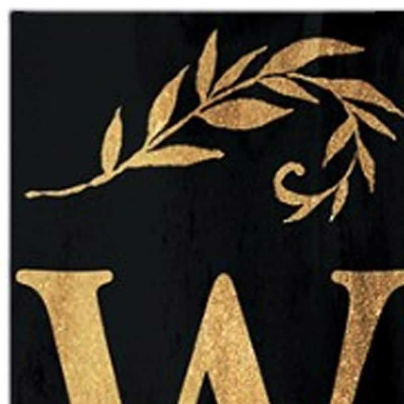 HomeRoots 72" Black And Gold Solid Wood Welcome Porch Sign