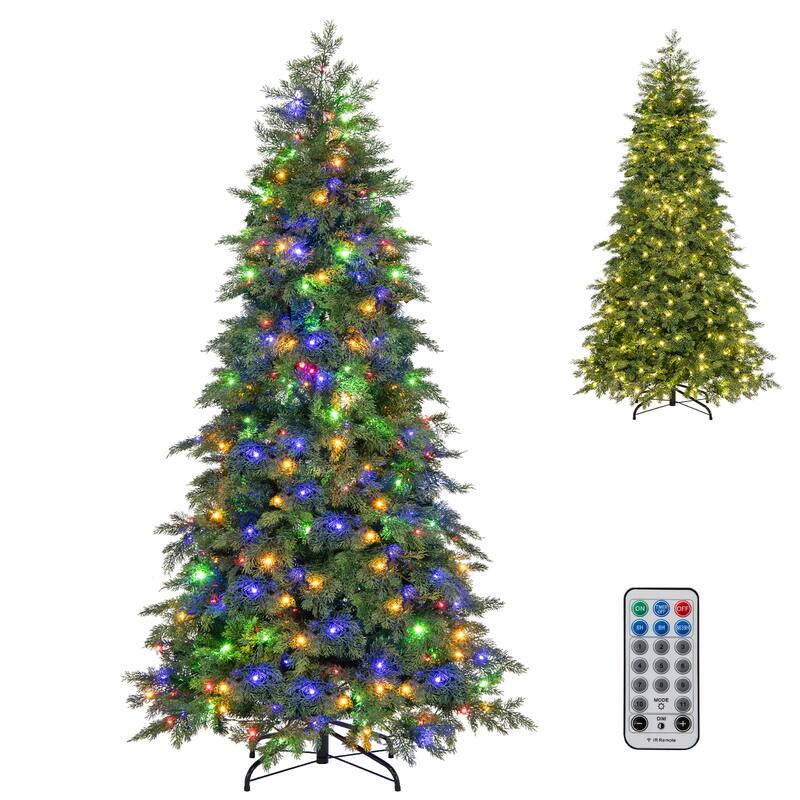 Gymax 6 FT Artificial Xmas Tree w/ 721 PE PVC Branch Tips & Folding